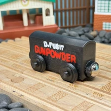 Wooden Railway  D Fusit Gunpowder Wagon Train Custom Made