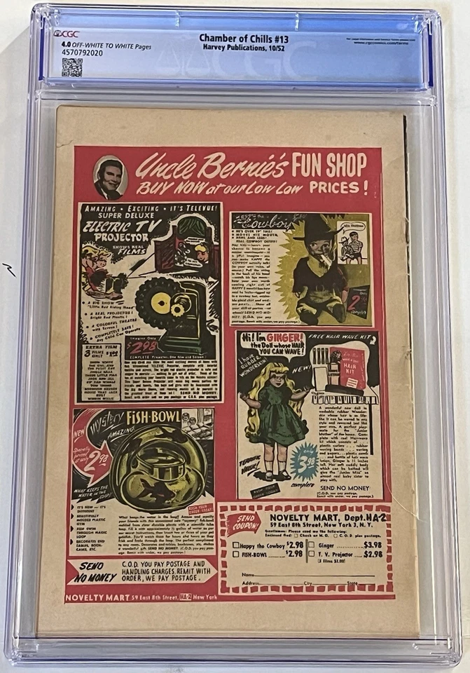 1954 Chamber of Chills 13 CGC 4.0 Harvey, Precode Horror. - Image 3 of 3