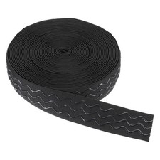 Non-Slip Elastic Band 1 9/16" x 12 Yards Black Silicone Grip Band Wavy-Shaped
