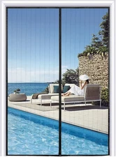 Magnetic Screen Door - Full Frame, Fits Door Up To 34x82 Inch Polyester