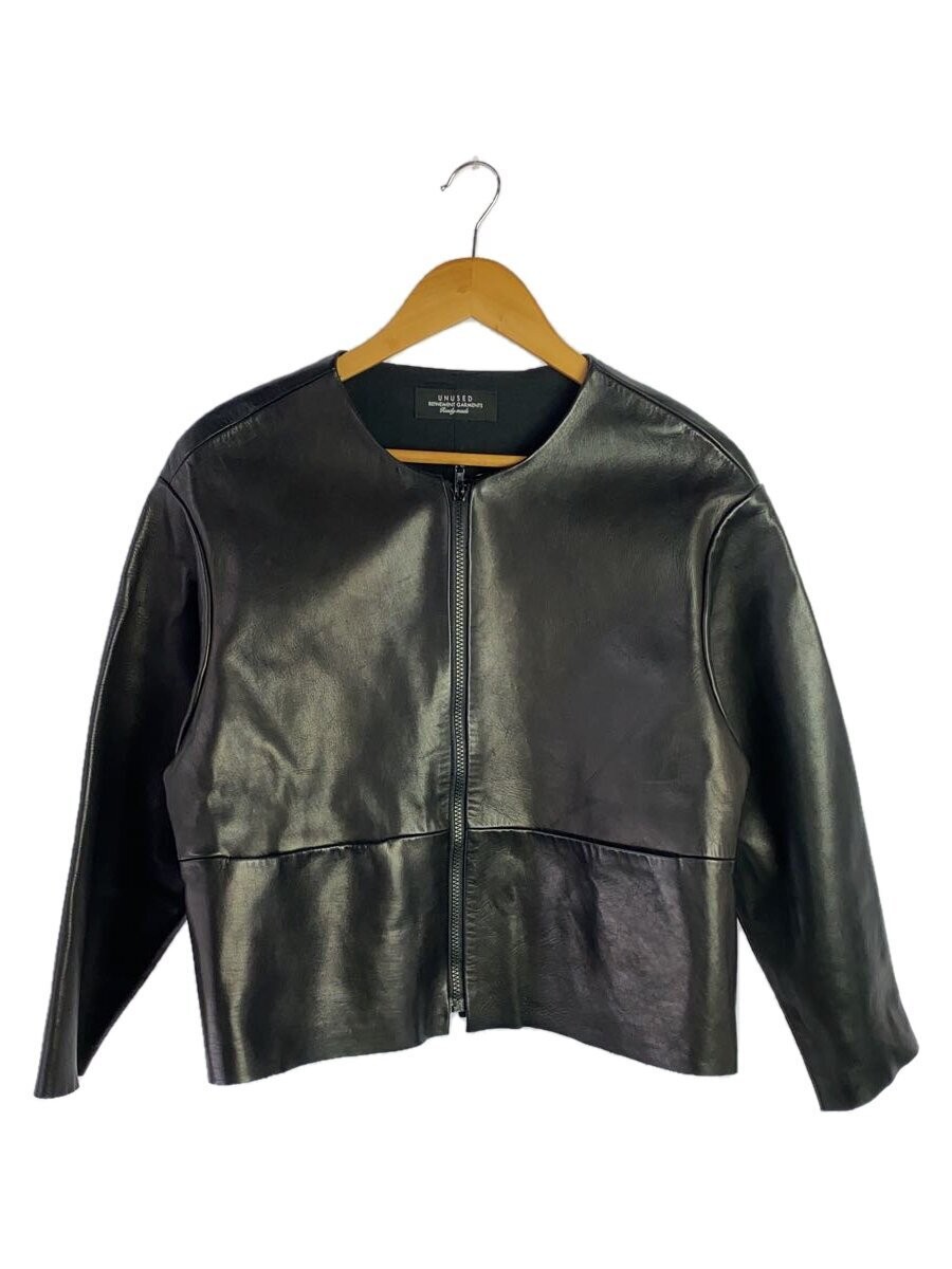 Vintage 1929 Black Cowhide Leather Blouson Jacket Plain Style