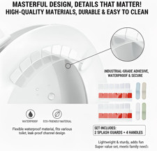 Toilet Splash Guard Lid Lifter Set 6 PCS Adjustable Pee Guard for Toilet Seat