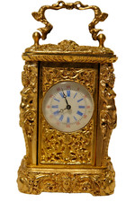 VERY DECORATIVE MINIATURE CARRIAGE CLOCK SPARES / REPAIR L@@K