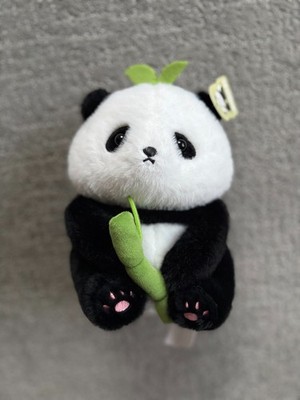 NEW Miniso Tiny and Cute Panda Plush Toy with Bamboo Sprout 10'' x 7''