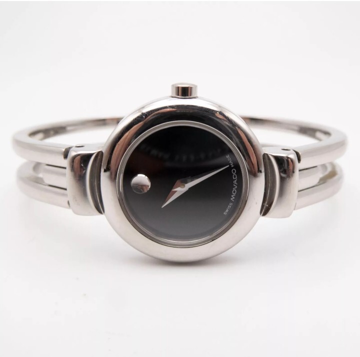Movado Harmony Two-Tone Bangle Watch — Black Dial Movado Harmony Diamond Two Tone Stainless Steel Watch  main image 3
