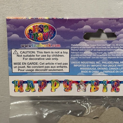 Lisa Frank Rainbow Majesty Pony Horse 5 Ft Happy Birthday Party Banner Brand New - Picture 5 of 8