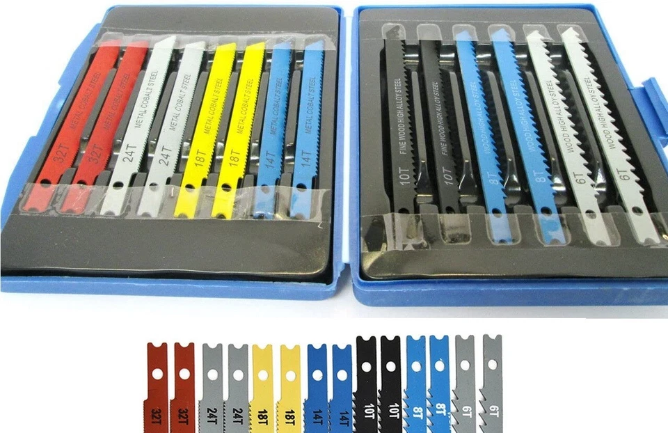UKDEALS DIRECT 14PC UNIVERSAL JIGSAW BLADE SET METAL PLASTIC WOOD FITS BLACK & DECKER JIG SAWS