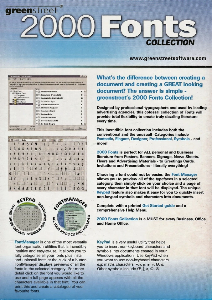 2000 TrueType fonts (.ttf/.ttc) Scalable Any Windows Systems  CD Box 120p manual - Image 4 of 4