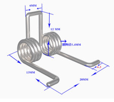 New 6pcs Wire diameter: 1mm Double torsion spring Torsion spring