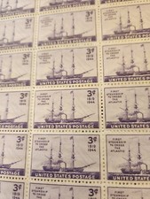 3 Cent First Steamship To Cross The Atlantic Sheet Of 50 Mnh 1941-1950