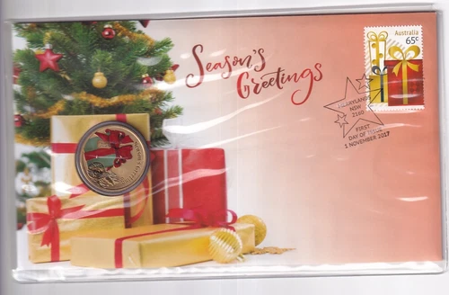 AUSTRALIAN PNC COVER: 2017 $1 COIN  SEASON GREETINGS #M2640
