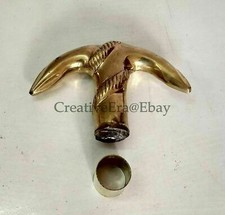 Brass Anchor Walking Stick Vintage Style Handle Head Designer FOR Wooden Cane
