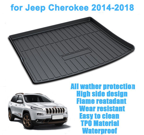 Floor Mats TPO Trunk Cargo Liner fit for 2014-2018 Jeep Cherokee All Weather