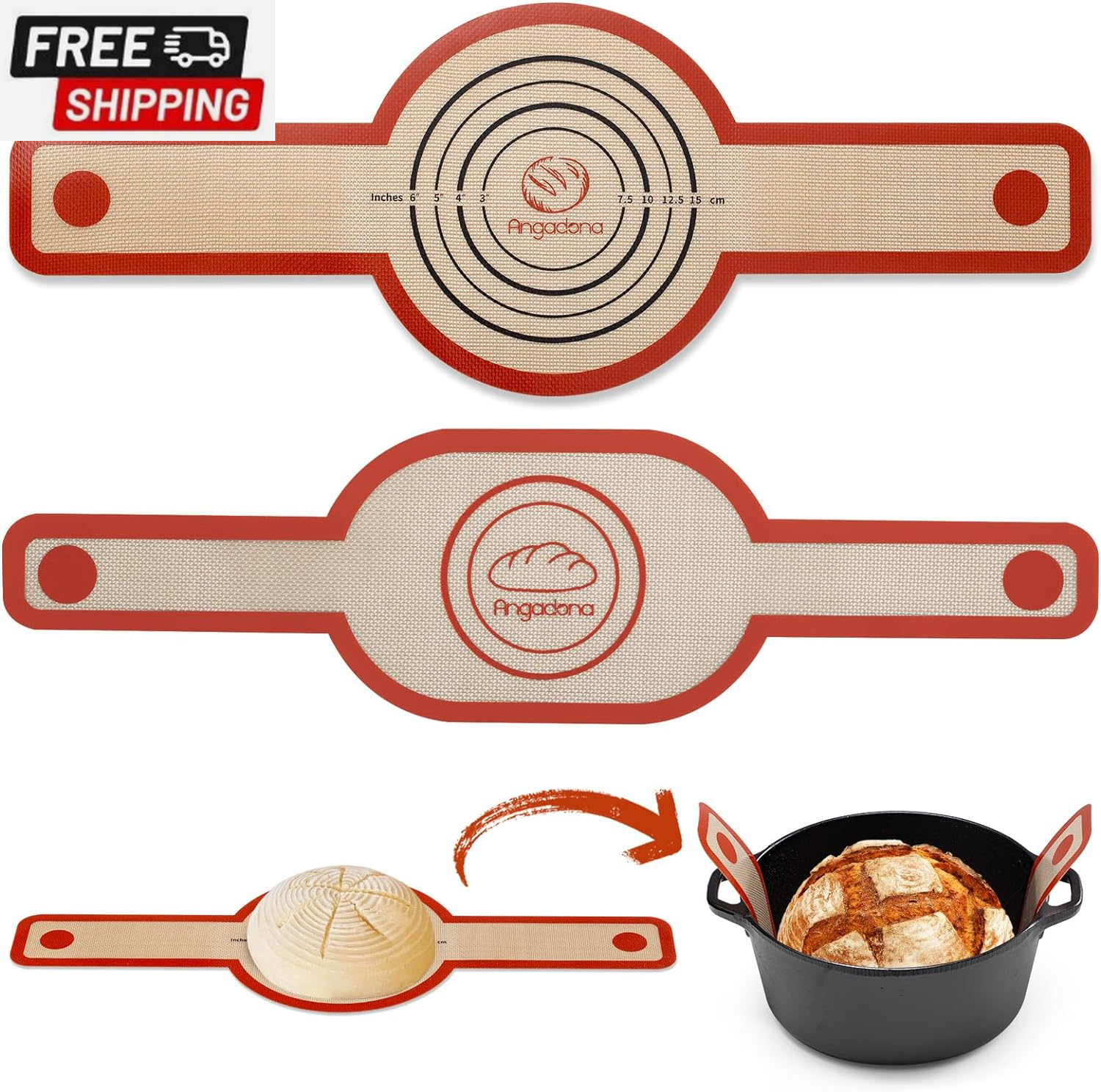Silicone Bread Sling Oval and round - Non-Stick & Easy Clean Reusable Oval Silic