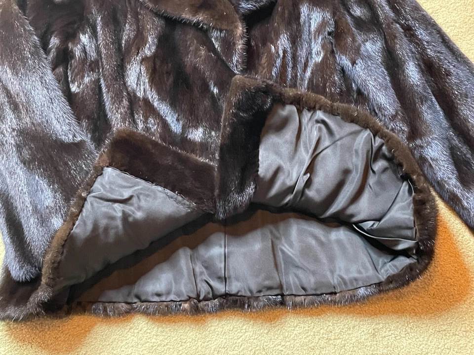 Vintage 40s 50s Carl Herrmann Furs Mink Coat Women's Shawl Collar Short Jacket L - Image 4 of 4