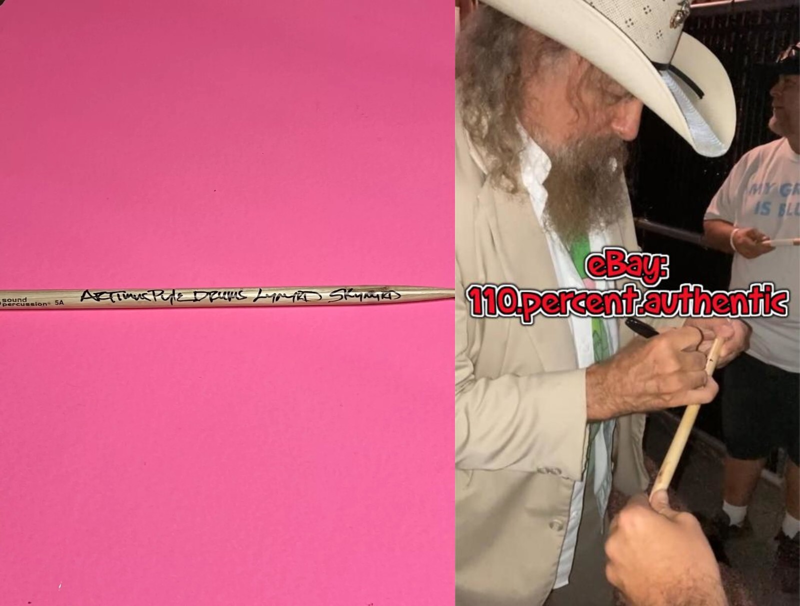 ARTIMUS PYLE LYNYRD SKYNYRD AUTOGRAPHED SIGNED DRUMSTICK *EXACT PROOF*