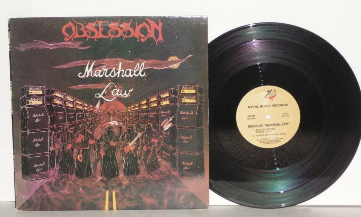OBSESSION – Marshall Law LP OBSESSION Marshall Law EP LP 1984 Metal Blade VG+ Plays Well