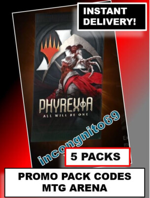 MTGA MTG ARENA CODE CARD 5 Promo Pack Booster 5 CODES PHYREXIA ALL WILL BE ONE