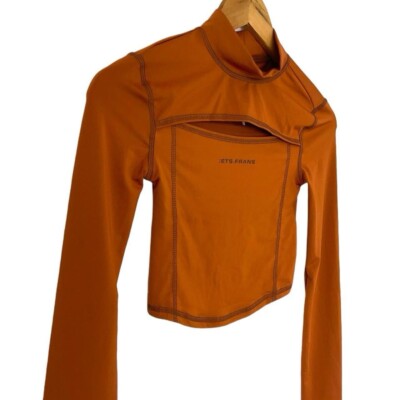 Iets Frans Cut Out Top von Urban Outfitters Orange Rash Guard XS Active Casual
