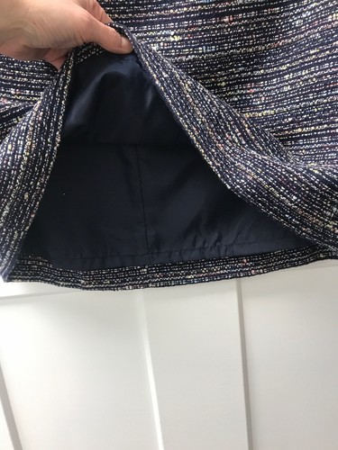 Ann Taylor LOFT Petites Women’s Straight Tweed Skirt Navy Multi-Color 14P - Picture 5 of 10