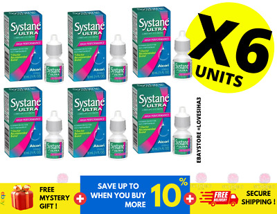 10 ml x 6 Alcon Systane Eye Drops Ultra Lubricant High Performance