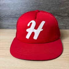 Vintage H Hat Cap Snap Back Youth Red Letter H Trucker 90s