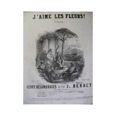 Bernet J. J'Aime Les Fleurs Gesang Piano ca1850