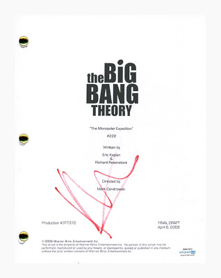 Kaley Cuoco Signed The Big Bang Theory The Monopolar Expedition Script