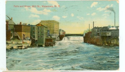 WATERTOWN,NEW YORK-FALLS & RIVER-MILL ST.-PM1909-(NY-W)