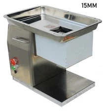 110V Commercial Stainless Meat Slicer Meat Cutting Machine 15mm Cutter 250kg/h