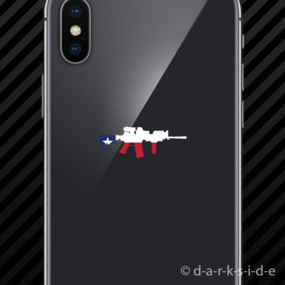 (2x) Texas State Shape AR15 Cell Phone Sticker Mobile AR-15 M16 M-16 TX