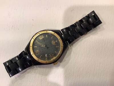 adidas black and gold watch