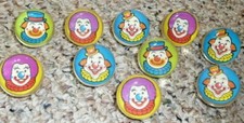 SUPER BALLS CLEAR WITH CLOWNS FACE INSIDE LOT OF 10 1 1/2" DIAMETER 2-sided