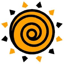 30 Custom Orange Spiral Sun Personalized Address Labels