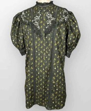 FARM Rio (XL) Military Cashew Dress Mini Green Cotton Slip NWT