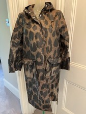 Ganni Leopard Print Raincoat Sz 36 Uk 10