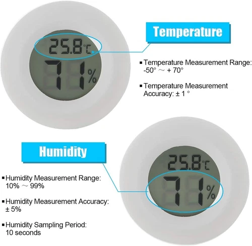 5/10x Digital Thermo-Hygrometer Thermometer Luftfeuchtigkeit Temperaturmessgerät - Bild 5 von 13