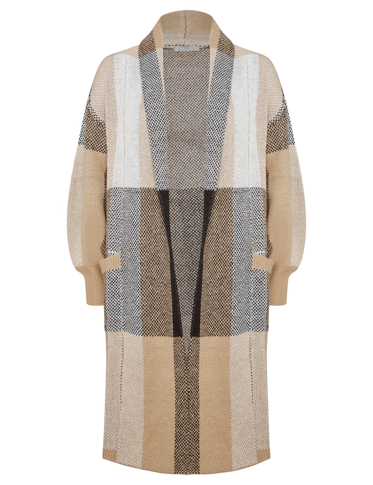 KATIES - Womens Coat - Long Sleeve Texture Check Coatigan | eBay