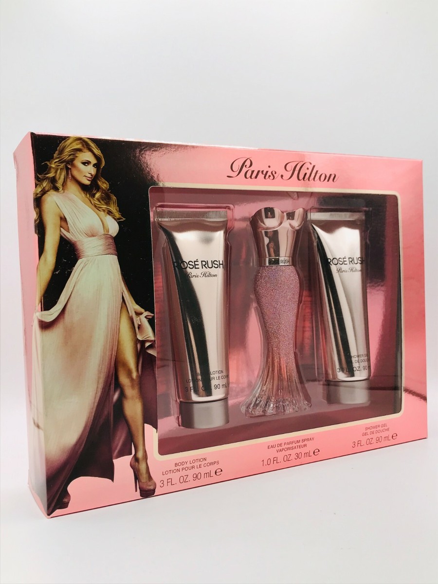 Paris Hilton Rose Rush 3pc Set Women Parfum Spray 1.0 oz Body
