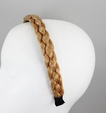 Dk Blonde Strawberry Reddish braid faux hair headband braided plaits 3/4" wide