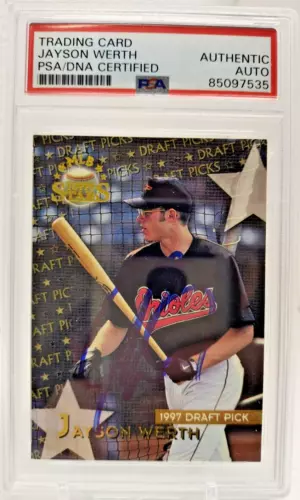 JAYSON WERTH AUTO Rookie 1997 Topps Stars #199 PSA DNA Signed Orioles Phillies