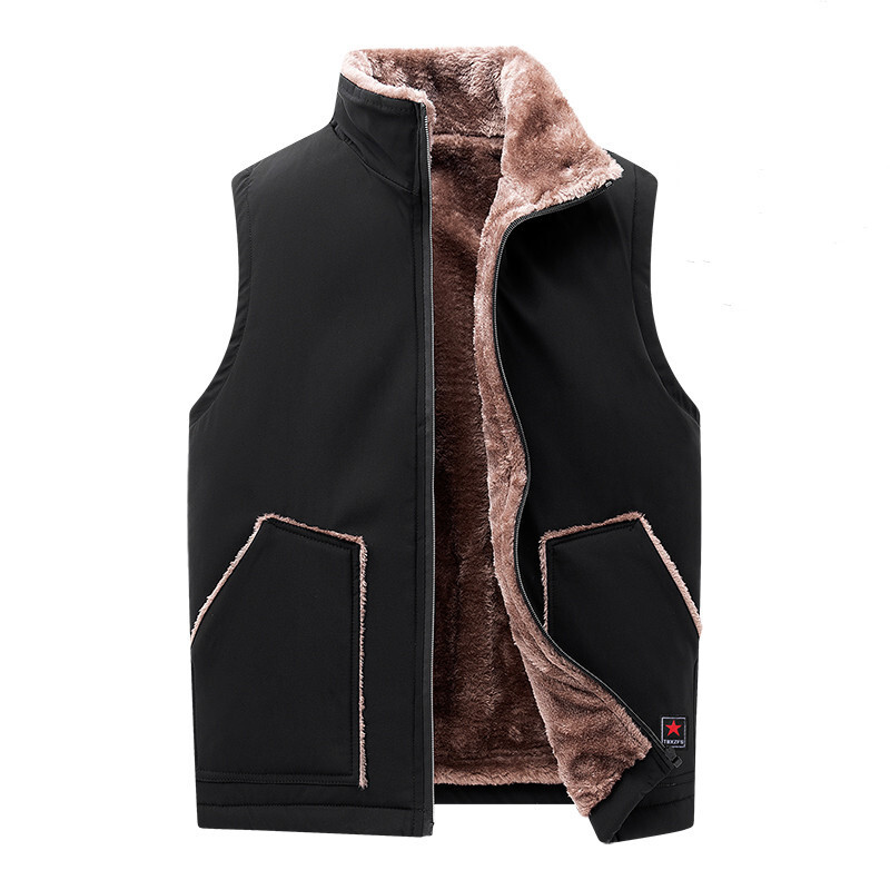 Mens Winter Warm Fleece Vest Sherpa Lined Zip Waistcoat Body Warmer