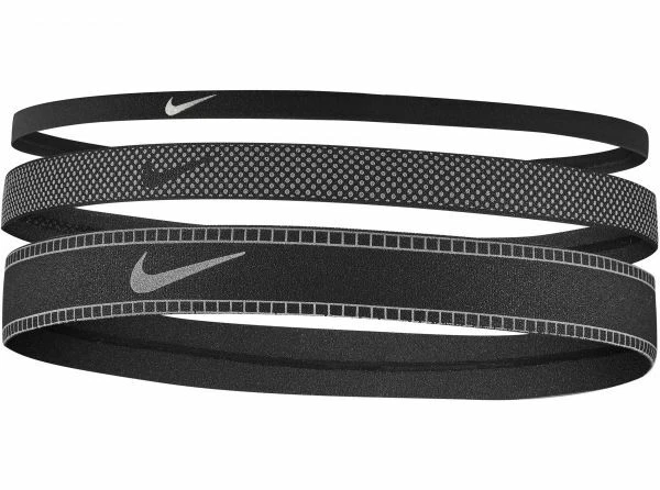 Nike mixed 3pk Width hair band headband black silver