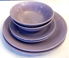 Gibson Lilac Purple Dishes LOT Dinner Salad Plate Soup Cereal Bowl Service for 2