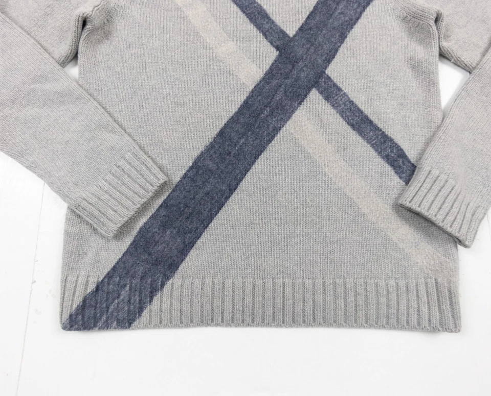 Suéter Jil Sander Para Hombres 48 Gris Tejido Lana Cachemira Tejido Pullover Cuello Redondo Adulto Foto 3 de 4