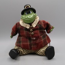 Vintage Russ Berrie 13013 Pilgrim Harvess T. Frog Toad Shelf Sitter 6 in