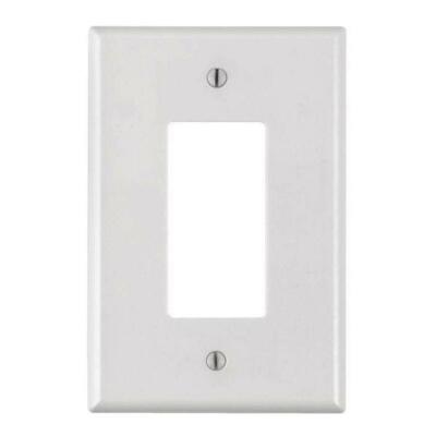 White Plastic Single Gang Decora Style Office Home Wall Face Plate 1-Gang (1/pk)