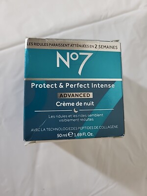 No7 Protect & Perfect Intense Advanced Night Cream for Lines/Wrinkles 1.69oz NEW