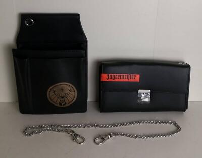 Jägermeister Geldbörse mit Halfter, Kellnerbörse, schwarz, Kunstleder, Bar, Neu!