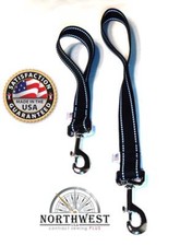 Nylon Dog Traffic Leash Made in USA 12",18" 24" Reflective Webbing